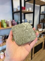 Yaprak Desenli Bardak Altlığı/Açık Yeşil