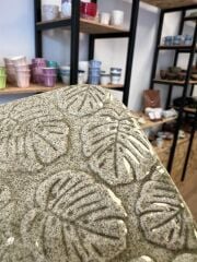 Yaprak Desenli Bardak Altlığı/Açık Yeşil