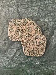 Yaprak Desenli Bardak Altlığı 4'lü
