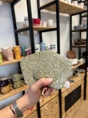 Yaprak Desenli Bardak Altlığı 4'lü/Açık Yeşil