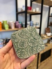 Yaprak Desenli Bardak Altlığı