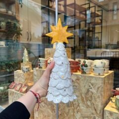 Çam Ağacı Biçimli Seramik Dekoratif Yeni Yıl Objesi