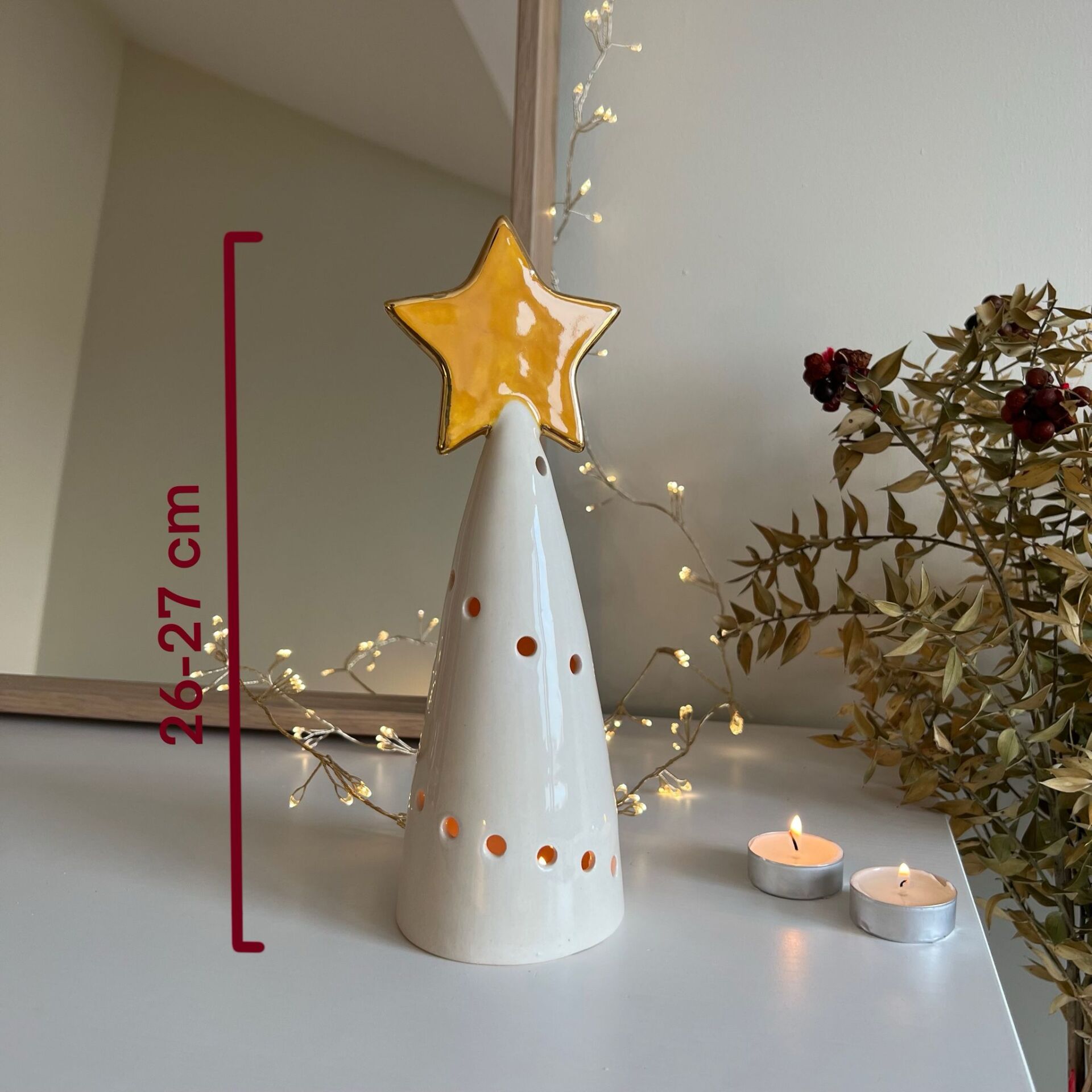 Çam Ağacı Biçimli Seramik Dekoratif Yeni Yıl Objesi