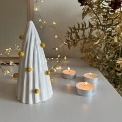 Çam Ağacı Biçimli Seramik Dekoratif Yeni Yıl Objesi/Küçük Boy