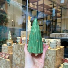 Çam Ağacı Biçimli Seramik Dekoratif Yeni Yıl Objesi/Küçük Boy