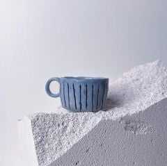 Mavi Kulplu Stoneware Fincan