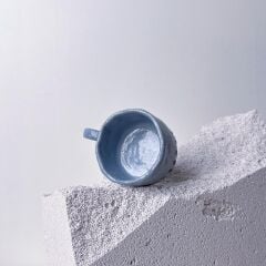 Mavi Kulplu Stoneware Fincan