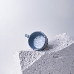 Mavi Kulplu Stoneware Fincan